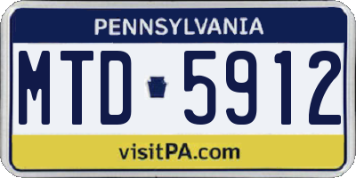 PA license plate MTD5912