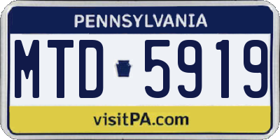 PA license plate MTD5919