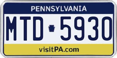 PA license plate MTD5930
