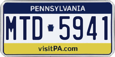 PA license plate MTD5941