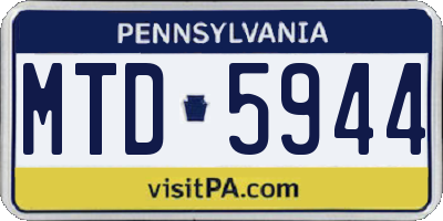 PA license plate MTD5944