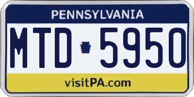 PA license plate MTD5950