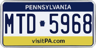 PA license plate MTD5968