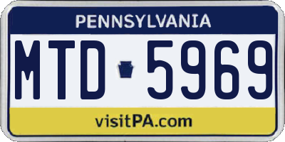 PA license plate MTD5969