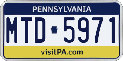 PA license plate MTD5971