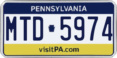 PA license plate MTD5974