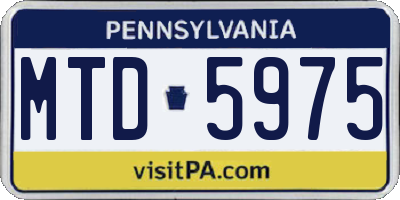 PA license plate MTD5975