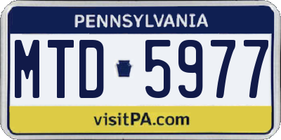 PA license plate MTD5977