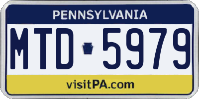 PA license plate MTD5979