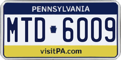 PA license plate MTD6009