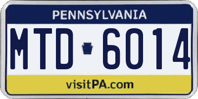 PA license plate MTD6014