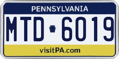 PA license plate MTD6019