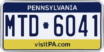 PA license plate MTD6041