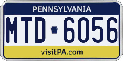 PA license plate MTD6056