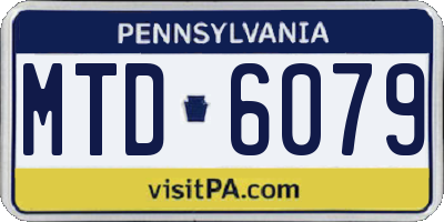 PA license plate MTD6079