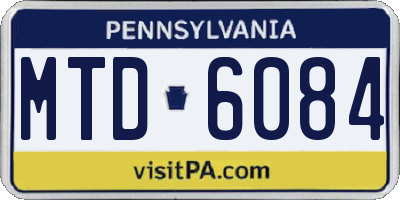 PA license plate MTD6084