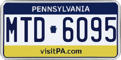 PA license plate MTD6095