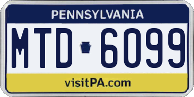 PA license plate MTD6099