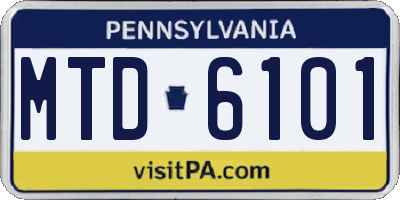 PA license plate MTD6101