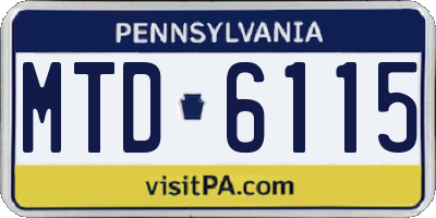 PA license plate MTD6115
