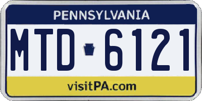 PA license plate MTD6121