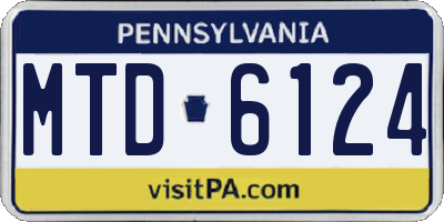 PA license plate MTD6124