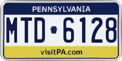 PA license plate MTD6128