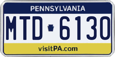 PA license plate MTD6130