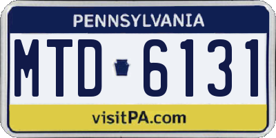PA license plate MTD6131