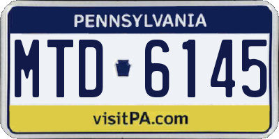 PA license plate MTD6145