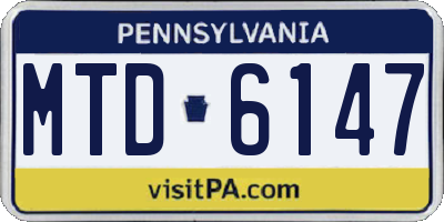 PA license plate MTD6147