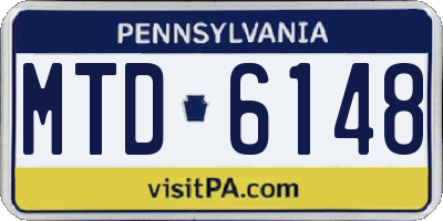PA license plate MTD6148