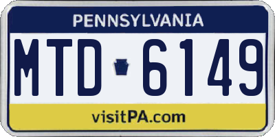 PA license plate MTD6149