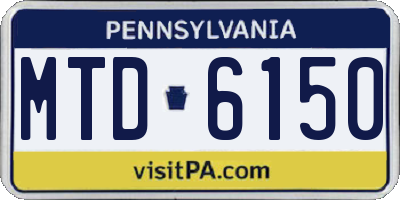 PA license plate MTD6150
