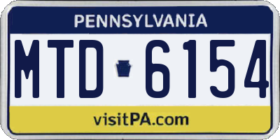 PA license plate MTD6154