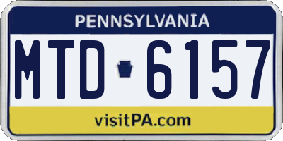 PA license plate MTD6157