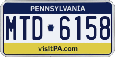 PA license plate MTD6158