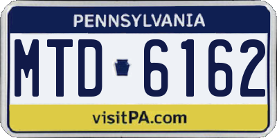 PA license plate MTD6162