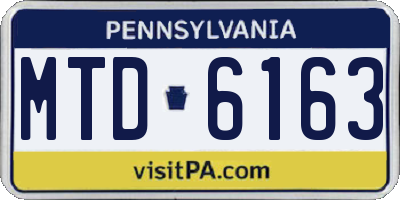 PA license plate MTD6163