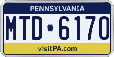PA license plate MTD6170
