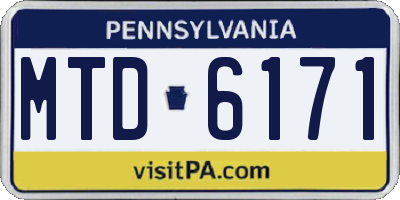 PA license plate MTD6171