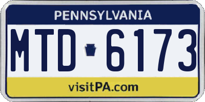 PA license plate MTD6173