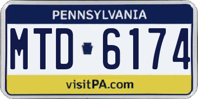 PA license plate MTD6174