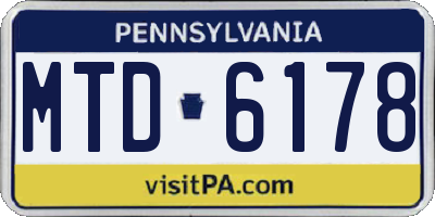 PA license plate MTD6178