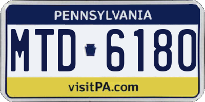 PA license plate MTD6180