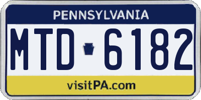 PA license plate MTD6182