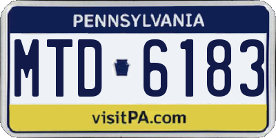 PA license plate MTD6183