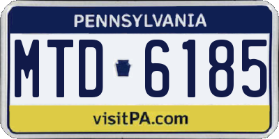 PA license plate MTD6185