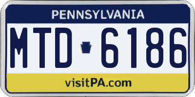 PA license plate MTD6186