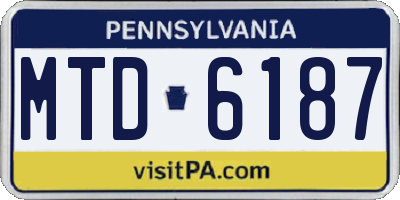 PA license plate MTD6187